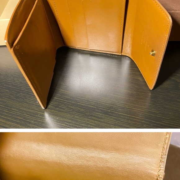 LOUIS VUITTON MONOGRAM VERNIS ELISE COPPER brown leather wallet M91170 LV H6662 - Picture 7 of 8